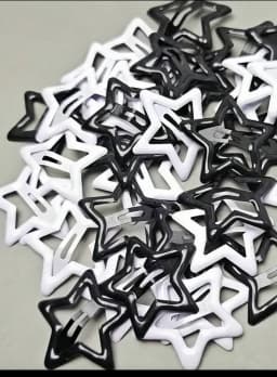 Black and White Star Hair clips