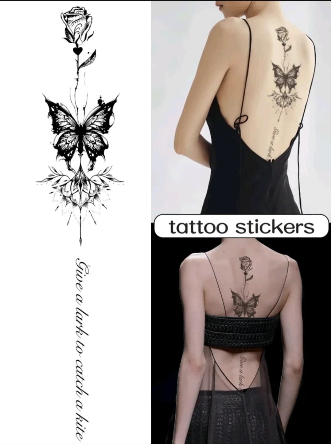 Temporary Spine Tattoo stickers